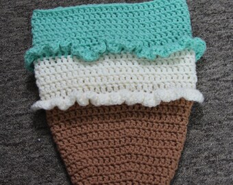 Newborn Ice Cream Cone Cocoon,Ice Cream Cone Photo Prop, Ice Cream Cone, Crochet Newborn Outfit, Newborn Photo Prop, Baby crochet, fiber art