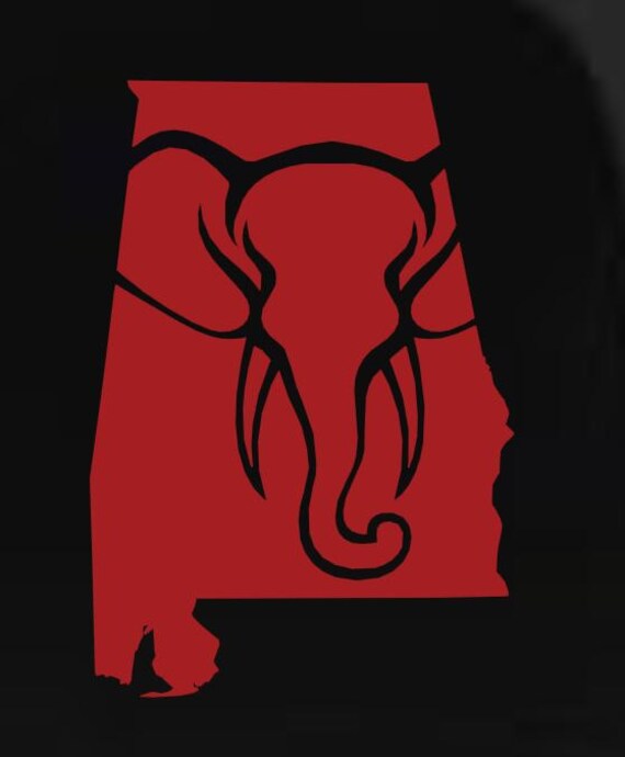 Download Items similar to Alabama Decal, Elephant Decal, Bama Decal ...