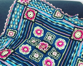 Crochet lily pond blanket