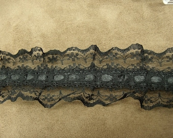Black Lace, 4.5 cm, sublime to customize a garment, a dress, blouse, bag, pouch