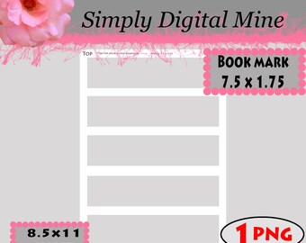 YOU Design!!! .. Double Sided Book marks Templates!! #1 Approx 7.5.x.1.75