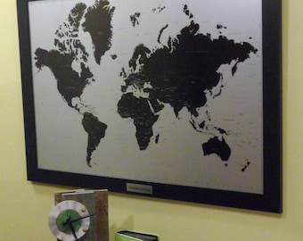Modern Push Pin World Map
