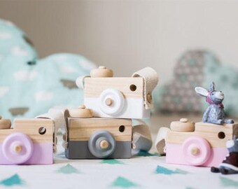Wooden Toy Camera, Roleplay Imagination Toys, Nordic Style Wall Hanging