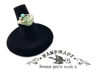 Aventurine Ring Size 6, Gemstone Ring, Wire Wrap Ring, Wire Wrapped Ring, Ring, Handmade Ring, Ring US Size 6, Wire Wrapped Jewelry, Rings.