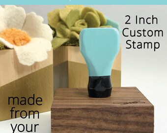 2 inch Custom Stamp, Rubber Stamp, Logo Stamp, Robins Egg Blue, Wedding Rubber Stamp, Personalized Rubber Stamp, Wooden Stamp
