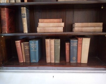 Antique Book collection decoration - Dickens etc - Wall Prop - Book Prop - Decorative books - Vintage - Bookshelf - Book Interior design