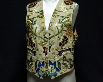 Classic Crewel Embroidered Vest