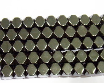 8x8mm Anise Shape Hematite Beads Genuine Natural 15''L Semiprecious Gemstone Bead Wholesale Beads Supply