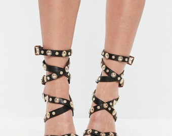 Strappy Studded Heels