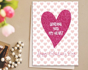 Valentine Greeting Card, Anniversary Card, Love Card, Heart Card Instant download,