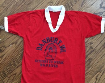 Vintage womens/mens 1980's ringer tshirt. Size large(vintage)M (modern)