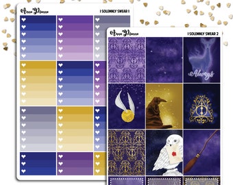 Harry Potter planner sticker kit full set original artwork gryffindor hufflepuff ravenclaw slytherin hogwarts