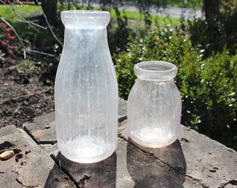Sea Glass Milk Bottle Group - 2 Borden's