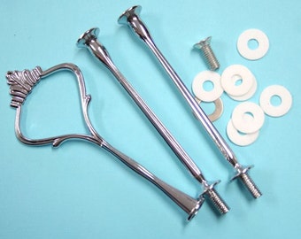 Cake Plate Handle Hardware Three Tiered Silver-Z244