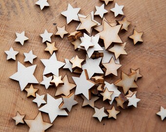 Wooden Stars, mini mixed pack, Cardmaking,Scrapbooking,Star Shape, Blank Embellishment