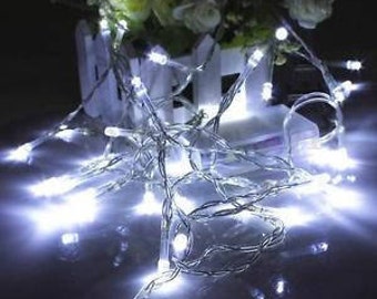 32ft 100 LED Battery operated String Fairy Light Wedding Party Christmas decoration, Warm White, White