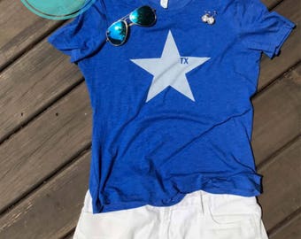 Texas Star T-shirt. Ladies Texas Shirt