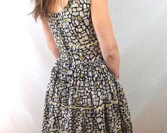 Lovely Vintage 1950s 50s Mode O Day - Cotton Dress