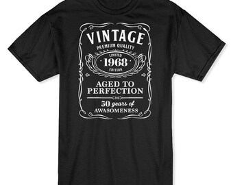 Vintage Premium Quality 50 Years Of Awesomeness Men's Black T-shirt