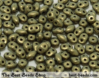 25g (300pcs) Olivine Metallic Suede Super Duo Czech Glass Seed Beads 5x2.5mm