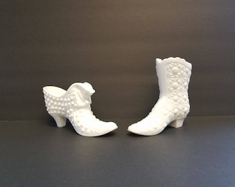 Vintage Fenton glass slippers