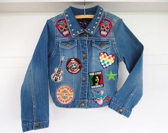Lil'Rockers kids denim Battle Jacket. Size 8-9