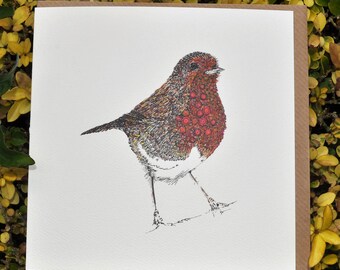 Red Robin Greeting card 6x6''