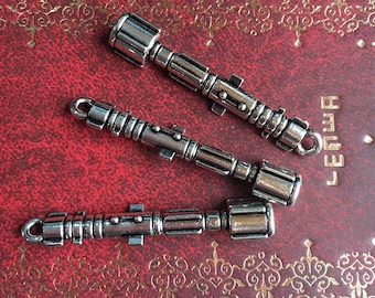 10pcs 3D Sonic Screw Driver 11th Sonic Screwdriver Charm Pendants 40mm silver tone
