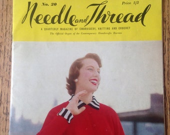 Vintage Pattern Booklet, Needle and Thread, Vintage Embroudery Magazine, Quarterly Magazine 1960's, Vintage Ephemera
