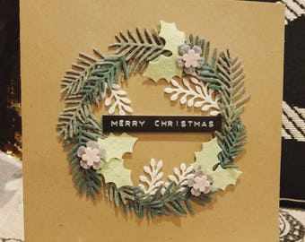 Felt wreath Christmas card