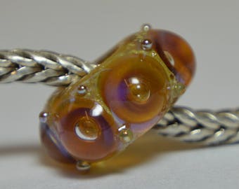 Unique Handmade Lampwork Glass European Charm Bead - SRA - Fits all charm bracelets - Silver Core Options
