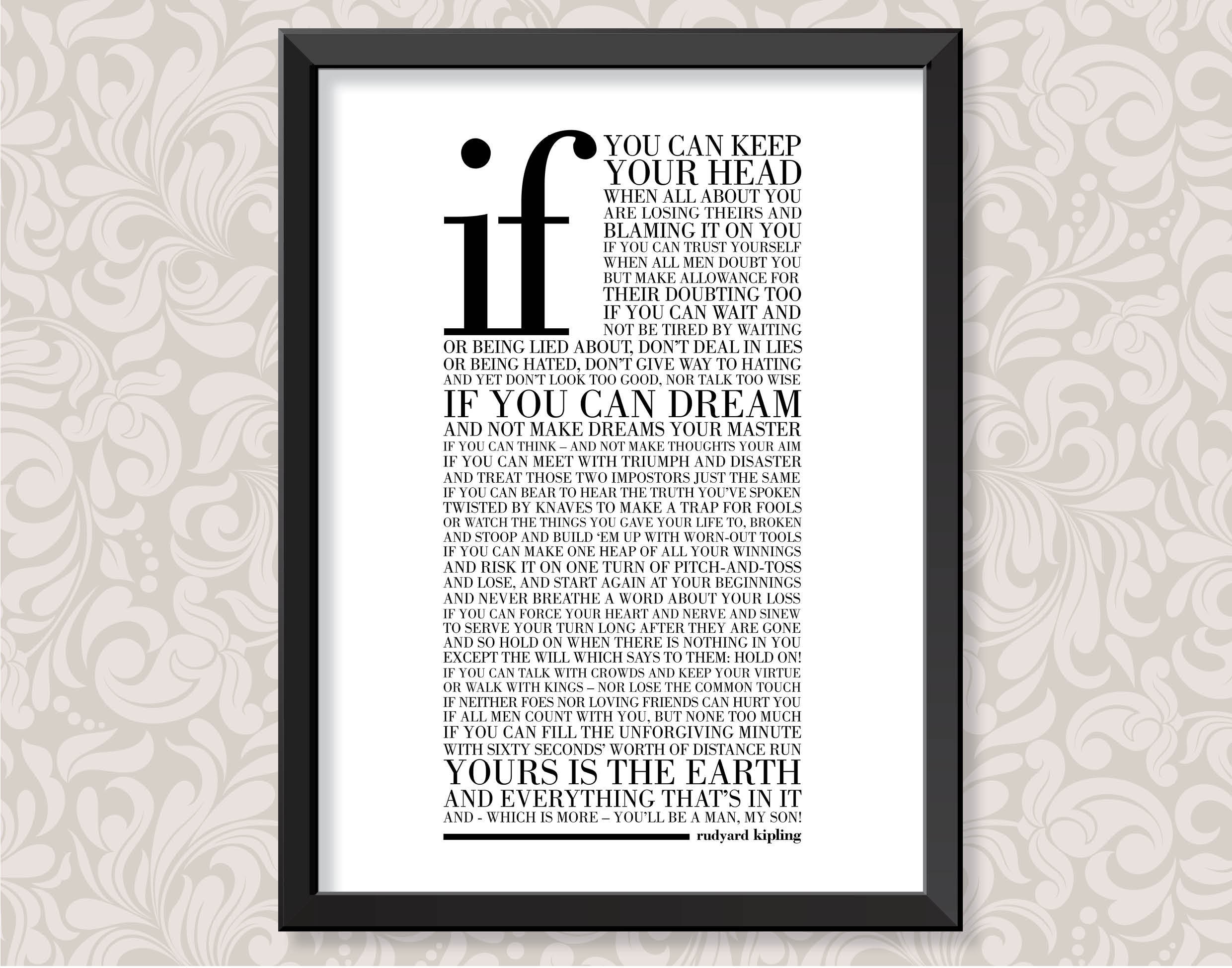 If by Rudyard Kipling print in 5 colourways and 2 sizes: A4