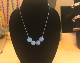 Aquamarine sterling silver necklace
