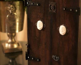 ALTAR -Wine Box Cabinet COMMISSION by Fae Factory Spiritual Artist Dr Franky Dolan {Sacred Shrine Altar Protection Prayer Wood Handmade Art}