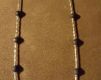 Handmade Beaded Liquid Silver Necklace