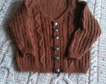 cable and lace baby sweater
