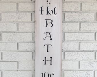 vertical wall decor bathroom sign bath