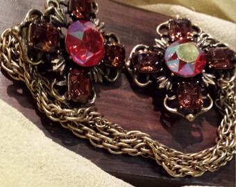 Vintage rhinestone sweater clip