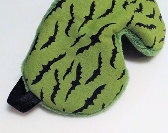 Bat Sleep Mask, Housewarming Gift, Travel Sleep Aid, Green Sleep Mask, Light Blocking Eye Mask, Mens Sleep Mask, Teacher Gift Sleeping Mask
