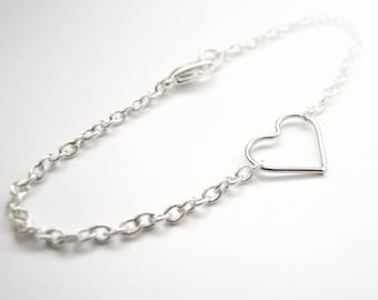 Silver bracelet with heart
