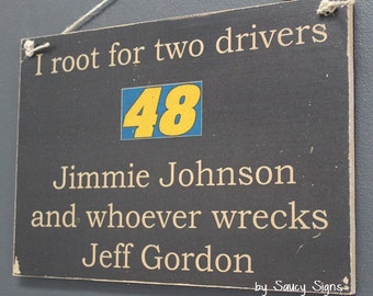 Jimmie Johnson versus Jeff Gordon Racing Drivers Sign