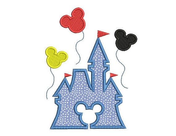 Castle embroidery design Disney embroidery design Mickey