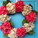 Grapevine and Hydrangea Wreath - coral wreath hydrangea decor wreath flower wreath door wreath fall wreath spring wreath hydrangea wreath