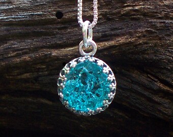 Recycled Mason Jar/Druzy Glass Necklace/Eco Friendly Jewelry/Repurposed/Unique Gift/Vintage Recycled/Pendant/Upcycled
