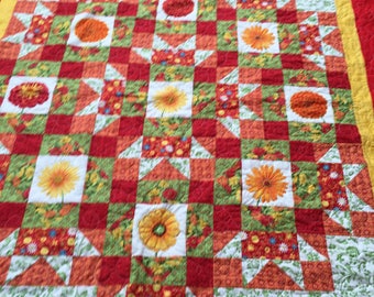 Lap quilt floral 60" x 73"