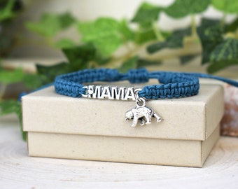 Mama Bear Bracelet - Hemp Bracelets for Women - Mothers Day Gift - Gifts for Mom - Mother Gift from Son or Daughter - Trendy Jewelry for Her