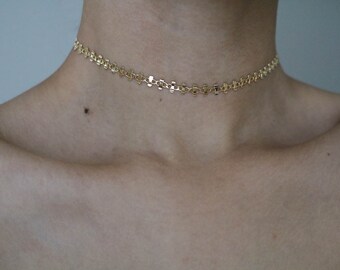Crossfire 16K Gold Plated Choker - Gold Necklace - Gold Chain Choker - Gold Chain Necklace - Gold Choker