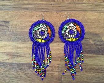 NAMACICI royal - Zulu Beaded Earrings - royal blue