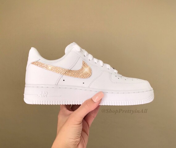 Bling Nike Air Force 1 Sneakers with Rose Gold Swarovski