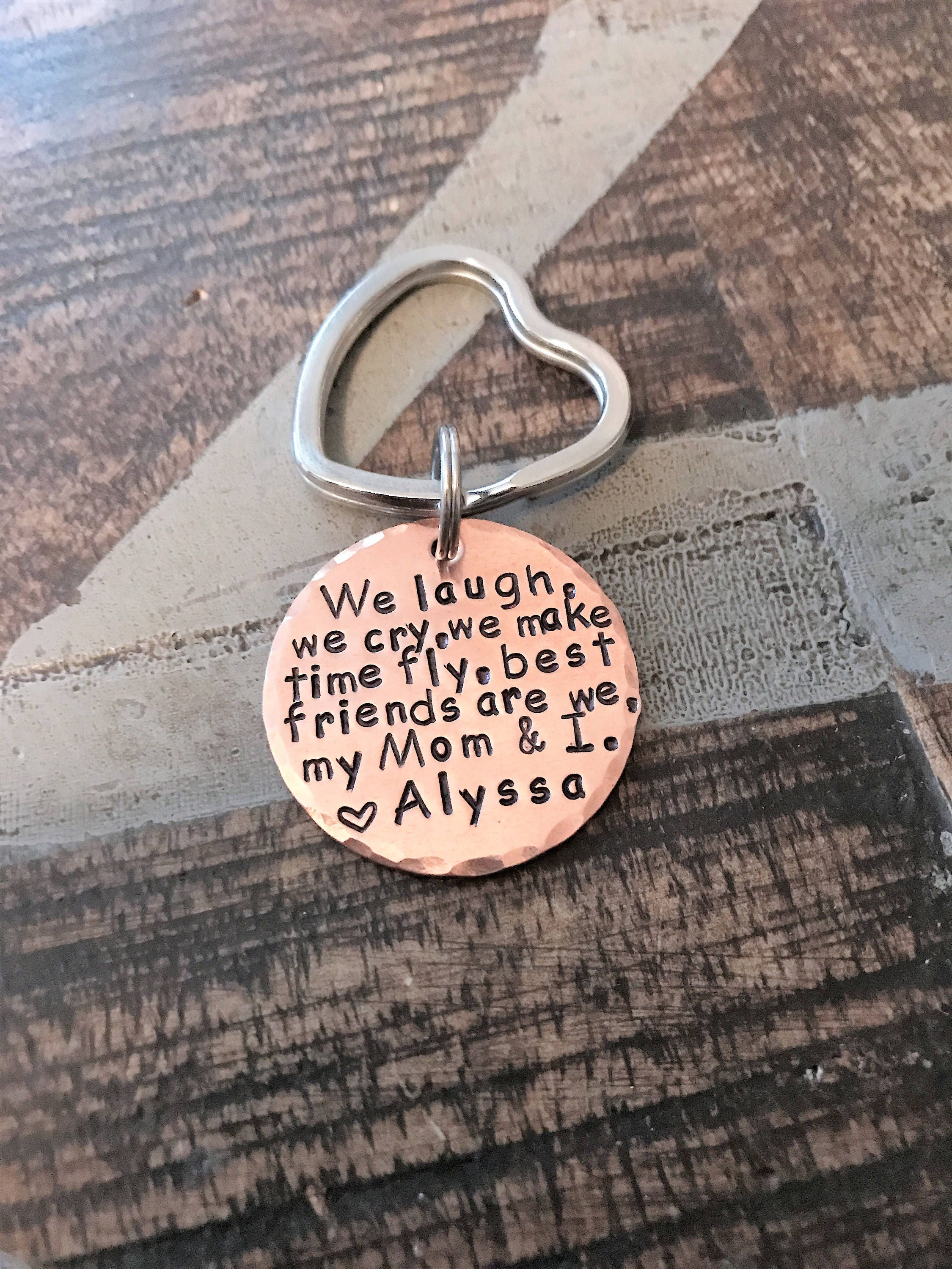 Personalized Keychain Gifts For Mom We Laugh Keychain